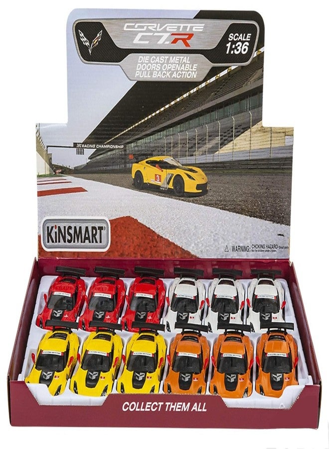 ماياترا سيارة سباق كورفيت C7.R من ماياترا كينز مارت بمقياس 1:36 مع أبواب قابلة للفتح وحركة سحب للخلف (برتقالي) - Image 3